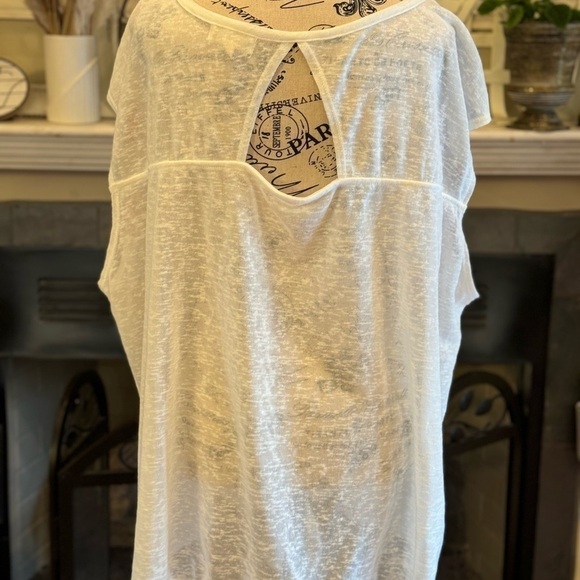 Kate & Sam Gauzy American Flag 4th of July Shirt 3X Sleeveless Peekaboo Back - Picture 6 of 7